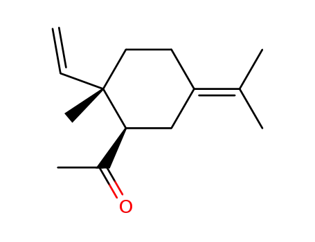 Molecular Structure of 51297-71-3 (1-((1R,2S)-5-Isopropylidene-2-methyl-2-vinyl-cyclohexyl)-ethanone)