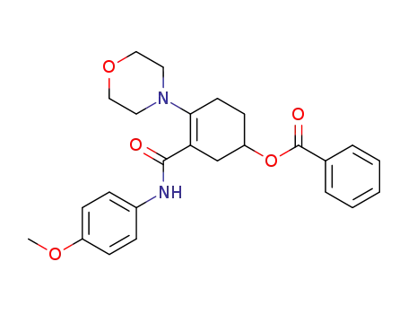 Molecular Structure of 38313-46-1 (5-benzoyloxy-2-morpholin-4-yl-cyclohex-1-enecarboxylic acid 4-methoxy-anilide)