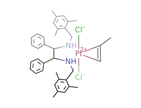 Molecular Structure of 162525-44-2 (PtCl2(1,2-diphenyl-N,N'-bis[(2,4,6-trimethylphenyl)methyl]-1,2-diaminoethane)(η(2)-propene))