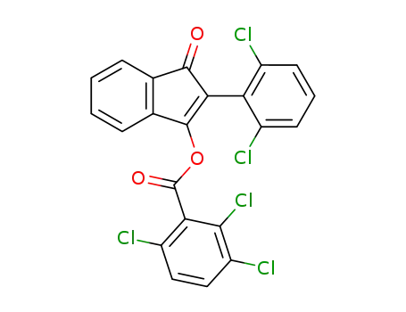 Molecular Structure of 53083-64-0 (2,3,6-Trichloro-benzoic acid 2-(2,6-dichloro-phenyl)-3-oxo-3H-inden-1-yl ester)
