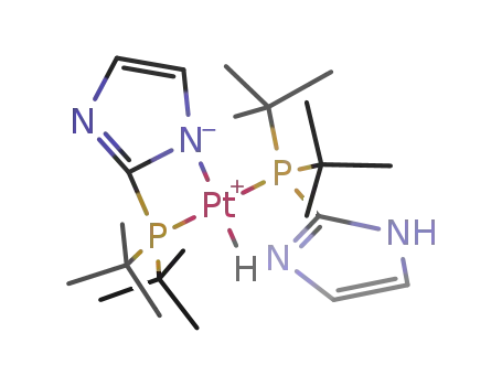 PtH(P(C(CH<sub>3</sub>)3)2C<sub>3</sub>H<sub>3</sub>N<sub>2</sub>)(P(C(CH<sub>3</sub>)3)2C<sub>3</sub>H<sub>2</sub>N<sub>2</sub>)