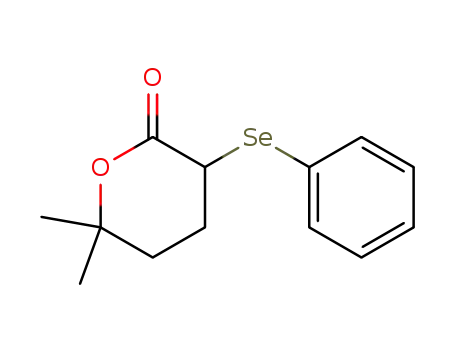 Molecular Structure of 85559-25-7 (6,6-Dimethyl-3-phenylselanyl-tetrahydro-pyran-2-one)