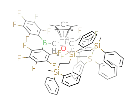 (C<sub>5</sub>(CH<sub>3</sub>)5)Ti(C<sub>6</sub>F<sub>5</sub>)(CH<sub>2</sub>B(C<sub>6</sub>F<sub>5</sub>)2)(OSi(CH<sub>2</sub>CH<sub>2</sub>Si(C<sub>6</sub>H<sub>5</sub>)2CH<sub>3</sub>)3)
