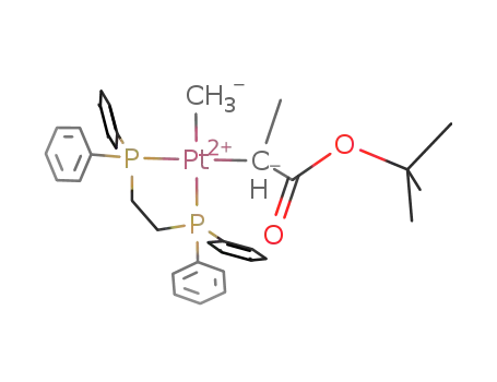 ((C<sub>6</sub>H<sub>5</sub>)2PCH<sub>2</sub>CH<sub>2</sub>P(C<sub>6</sub>H<sub>5</sub>)2)Pt(CH<sub>3</sub>)(CH(CH<sub>3</sub>)CO<sub>2</sub>C(CH<sub>3</sub>)3)