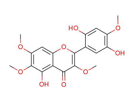 Molecular Structure of 20398-48-5 (4H-1-Benzopyran-4-one,
2-(2,5-dihydroxy-4-methoxyphenyl)-5-hydroxy-3,6,7-trimethoxy-)