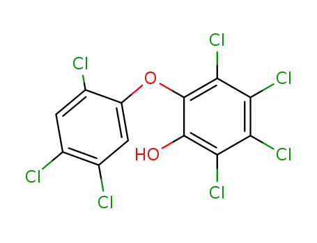 Molecular Structure of 104255-04-1 (Phenol, 2,3,4,5-tetrachloro-6-(2,4,5-trichlorophenoxy)-)
