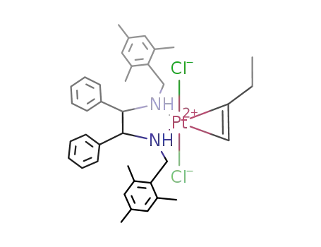Molecular Structure of 162525-45-3 (PtCl2(1,2-diphenyl-N,N'-bis[(2,4,6-trimethylphenyl)methyl]-1,2-diaminoethane)(η(2)-1-butene))
