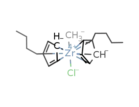 Molecular Structure of 107810-21-9 ((Cp-n-Bu)2ZrClMe)