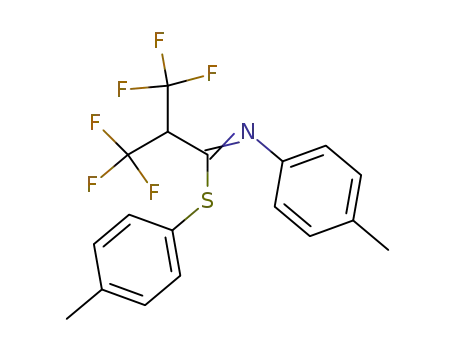 Molecular Structure of 33830-92-1 (3,3,3-Trifluoro-N-p-tolyl-2-trifluoromethyl-thiopropionimidic acid p-tolyl ester)
