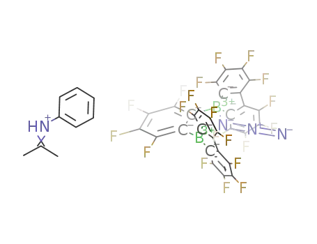 C<sub>6</sub>F<sub>4</sub>(BC<sub>12</sub>F<sub>8</sub>)2N<sub>3</sub><sup>(1-)</sup>*(CH<sub>3</sub>)2CNHC<sub>6</sub>H<sub>5</sub><sup>(1+)</sup>=(CH<sub>3</sub>)2CNHC<sub>6</sub>H<sub>5</sub>C<sub>6</sub>F<sub>4</sub>(BC<sub>12</sub>F<sub>8</sub>)2N<sub>3</sub>