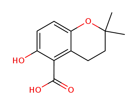 Molecular Structure of 80008-29-3 (2H-1-Benzopyran-5-carboxylic acid,
3,4-dihydro-6-hydroxy-2,2-dimethyl-)
