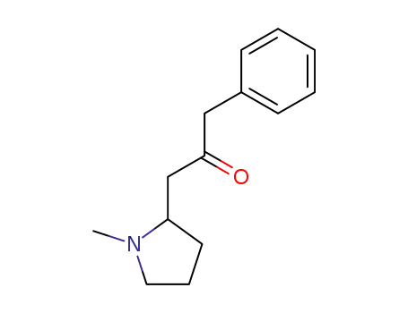 Molecular Structure of 76103-57-6 (1-(1-Methyl-pyrrolidin-2-yl)-3-phenyl-propan-2-one)