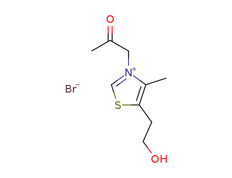 Molecular Structure of 103871-47-2 (5-(2-Hydroxy-ethyl)-4-methyl-3-(2-oxo-propyl)-thiazol-3-ium; bromide)