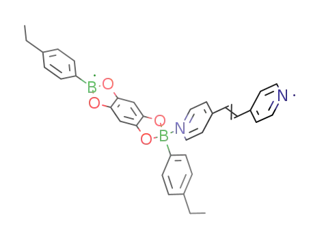 Molecular Structure of 1097835-24-9 ([(1,2-bis(4-pyridyl)ethylene)(1,2,4,5-tetraoxybenzene)(B(4-ethylphenyl))2](n))