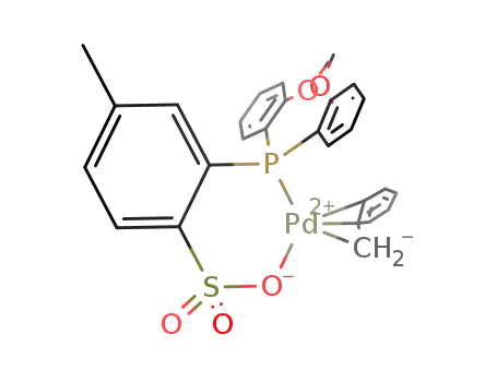 [(2-((2-OMe-Ph)2P)-4-Me-benzenesulfonate)Pd(η3-CH2Ph)]