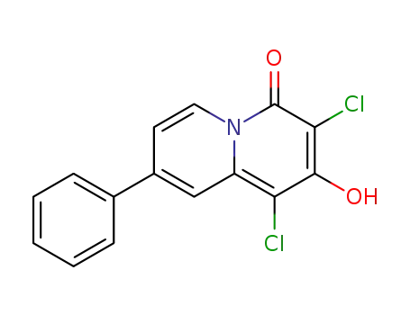 Molecular Structure of 144785-47-7 (1,3-Dichloro-2-hydroxy-8-phenyl-quinolizin-4-one)