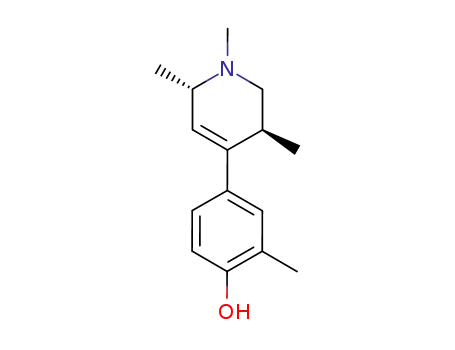 Molecular Structure of 108332-85-0 (trans-1,2,5-Trimethyl-4-(4-hydroxy-2-methylphenyl)-Δ<sup>3</sup>-tetrahydropyridine)