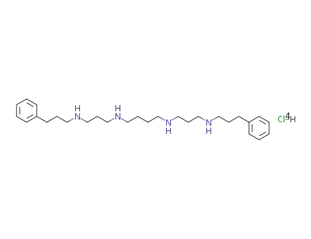 Molecular Structure of 128750-43-6 (N,N'-Bis-<3-(3-phenylpropylamino)-propyl>-butan-1,4-diamin-tetrahydrochlorid)