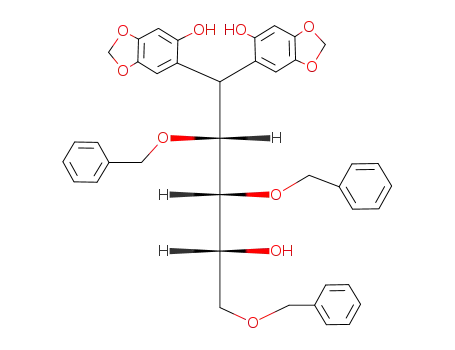 2,3,5-tri-O-benzyl-1-deoxy-1,1-bis(2-hydroxy-4,5-methylenedioxyphenyl)-D-arabinitol