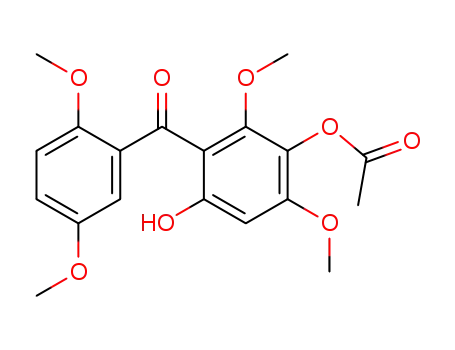 Molecular Structure of 129168-54-3 (3-Acetoxy-6-hydroxy-2,2',4,5'-tetramethoxybenzophenon)