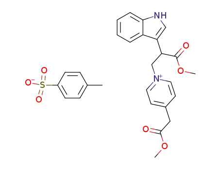 Molecular Structure of 91106-16-0 (Toluene-4-sulfonate1-[2-(1H-indol-3-yl)-2-methoxycarbonyl-ethyl]-4-methoxycarbonylmethyl-pyridinium;)