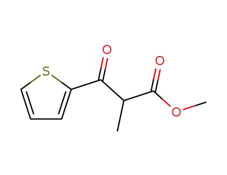 Molecular Structure of 60848-31-9 (2-Thiophenepropanoic acid, a-methyl-b-oxo-, methyl ester)
