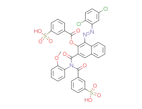 4-(2,5-dichloro-phenylazo)-3-(3-sulfo-benzoyloxy)-[2]naphthoic acid-[<i>N</i>-(3-sulfo-benzoyl)-<i>o</i>-anisidide]