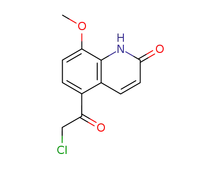 Molecular Structure of 59827-94-0 (2(1H)-Quinolinone, 5-(chloroacetyl)-8-methoxy-)