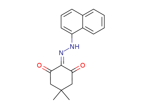 Molecular Structure of 114990-27-1 (1,2,3-Cyclohexanetrione, 5,5-dimethyl-, 2-(1-naphthalenylhydrazone))