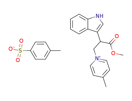 Molecular Structure of 91106-24-0 (Toluene-4-sulfonate1-[2-(1H-indol-3-yl)-2-methoxycarbonyl-ethyl]-4-methyl-pyridinium;)