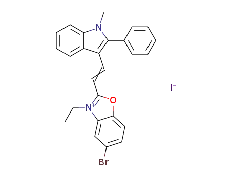 5-Bromo-3-ethyl-2-[(Z)-2-(1-methyl-2-phenyl-1H-indol-3-yl)-vinyl]-benzooxazol-3-ium; iodide
