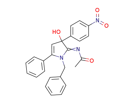Molecular Structure of 88875-55-2 (Acetamide,
N-[1,3-dihydro-3-hydroxy-3-(4-nitrophenyl)-5-phenyl-1-(phenylmethyl)-2
H-pyrrol-2-ylidene]-)
