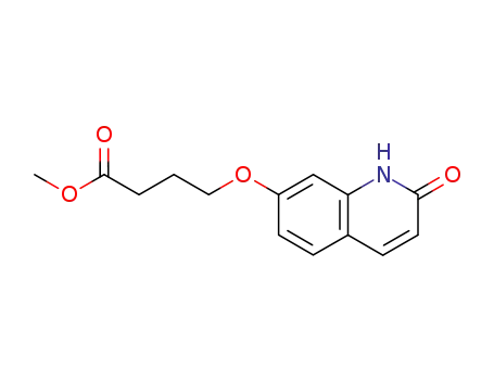 Molecular Structure of 87364-43-0 (4-(2-Oxo-1,2-dihydro-quinolin-7-yloxy)-butyric acid methyl ester)