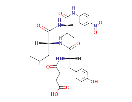 Molecular Structure of 78834-48-7 (L-Valinamide,
N-(3-carboxy-1-oxopropyl)-L-tyrosyl-D-leucyl-N-(4-nitrophenyl)-)
