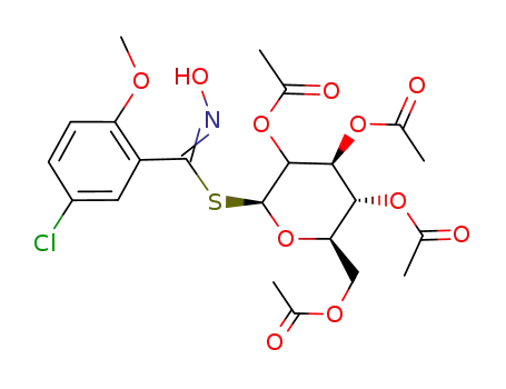 Acetic acid (2S,4S,5R,6R)-4,5-diacetoxy-6-acetoxymethyl-2-(5-chloro-N-hydroxy-2-methoxy-benzimidoylsulfanyl)-tetrahydro-pyran-3-yl ester