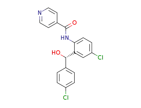 Molecular Structure of 82211-30-1 (4-Pyridinecarboxamide,
N-[4-chloro-2-[(4-chlorophenyl)hydroxymethyl]phenyl]-)
