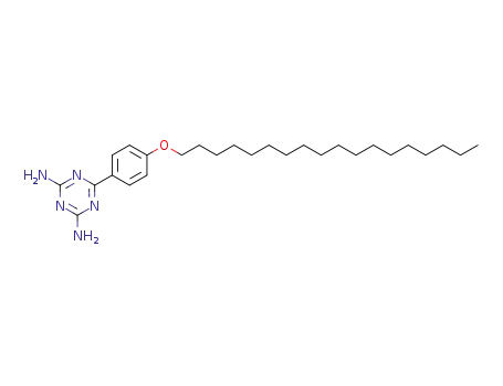 Molecular Structure of 134838-25-8 (1,3,5-Triazine-2,4-diamine, 6-[4-(octadecyloxy)phenyl]-)