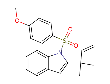 Molecular Structure of 141544-81-2 (1H-Indole, 2-(1,1-dimethyl-2-propenyl)-1-[(4-methoxyphenyl)sulfonyl]-)