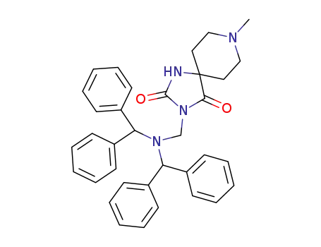 Molecular Structure of 95789-76-7 (1,3,8-Triazaspiro[4.5]decane-2,4-dione,
3-[[bis(diphenylmethyl)amino]methyl]-8-methyl-)