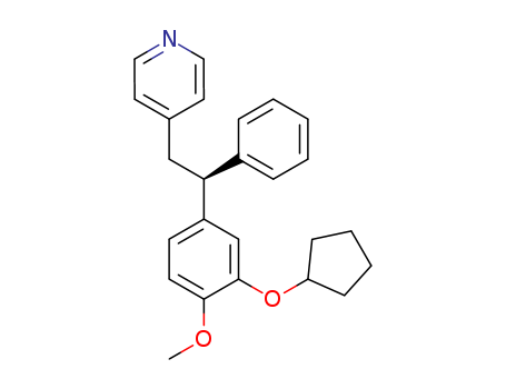 Molecular Structure of 162542-91-8 (Pyridine,4-[(2S)-2-[3-(cyclopentyloxy)-4-methoxyphenyl]-2-phenylethyl]-)