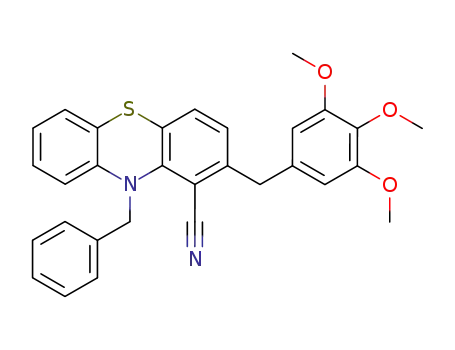 10-benzyl-1-cyano-2-(3',4',5'-trimethoxybenzyl)phenothiazine