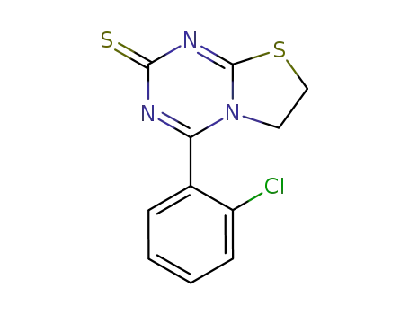 Molecular Structure of 135009-65-3 (4-(2-Chloro-phenyl)-6,7-dihydro-thiazolo[3,2-a][1,3,5]triazine-2-thione)