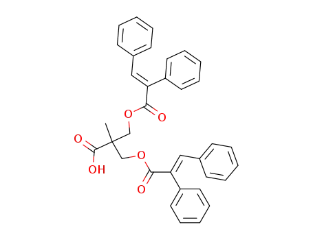 3-(2,3<i>t</i>-diphenyl-acryloyloxy)-2-[(2,3<i>t</i>-diphenyl-acryloyloxy)-methyl]-2-methyl-propionic acid