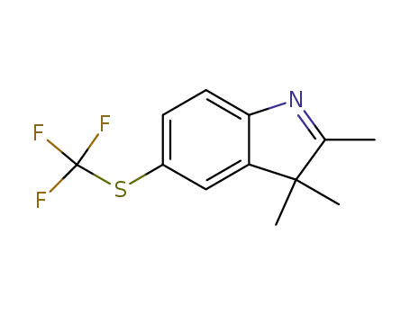 Molecular Structure of 88581-44-6 (3H-Indole, 2,3,3-trimethyl-5-[(trifluoromethyl)thio]-)