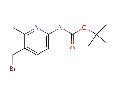Molecular Structure of 305329-57-1 (Carbamic acid, [5-(bromomethyl)-6-methyl-2-pyridinyl]-,
1,1-dimethylethyl ester)