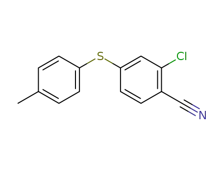 Molecular Structure of 873378-23-5 (2-chloro-4-<i>p</i>-tolylsulfanyl-benzonitrile)