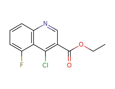 Molecular Structure of 655236-30-9 (3-Quinolinecarboxylic acid, 4-chloro-5-fluoro-, ethyl ester)