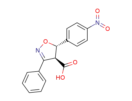 (+/-)-5<i>t</i>-(4-nitro-phenyl)-3-phenyl-4,5-dihydro-isoxazole-4<i>r</i>-carboxylic acid