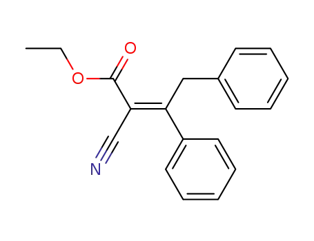Molecular Structure of 151130-13-1 (ethyl α-cyano-β-benzyl-β-phenylacrylate)