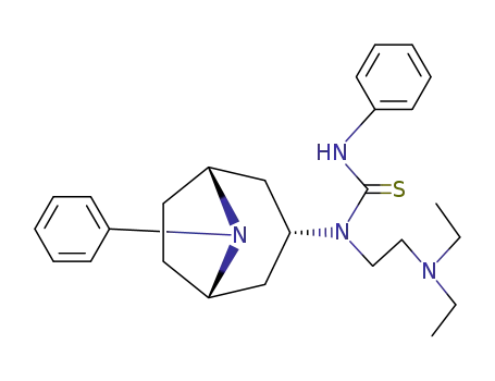 Molecular Structure of 123935-68-2 (<i>N</i>-(2-diethylamino-ethyl)-<i>N</i>'-phenyl-<i>N</i>-(8-phenyl-nortropane-3<i>endo</i>-yl)-thiourea)